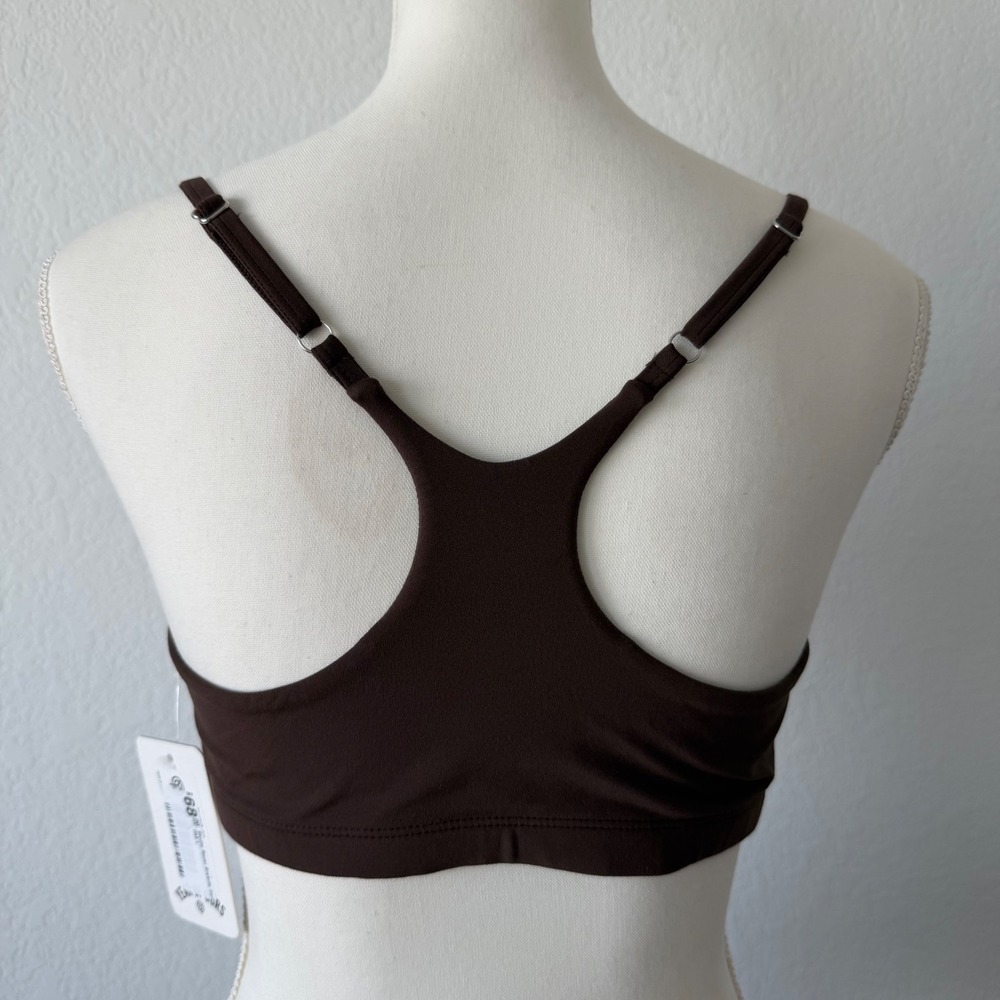 Year of Ours Studio Racer Bralette Oak Dark Brown Large Activewear Yoga Athletic - Picture 6 of 8
